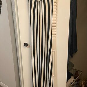 Elegant Striped Women's Sundress with Low Dip Back